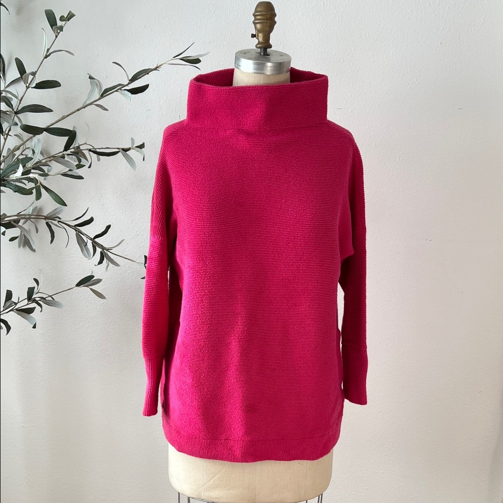 Free People Fuchsia Cowl Neck Sweater